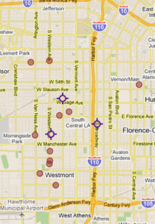 Map of Grim Sleeper killings.