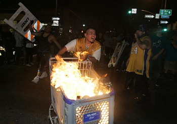 Violence after the Lakers win the NBA title.