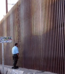 A section of border fence in Mexicali, Mexico.