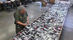 Confiscated cell phones in prison