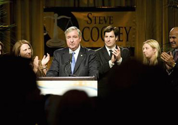 Steve Cooley, the Los Angeles County district attorney, regained the lead during the weekend.