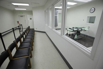 A witness gallery inside the new lethal injection facility at San Quentin State Prison in San Quentin, Calif., Tuesday, Sept. 21, 2010.