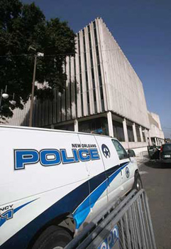 New Orleans Police headquarters. Washington has sent attorneys and FBI agents to investigate claims of officer misconduct.