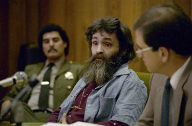 Charles Manson at a 1986 parole hearing.