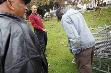 Connie Gordon, center, joined the LAPD when black officers were a rare thing. Now, as a civilian, he finds that some things haven't changed enough.