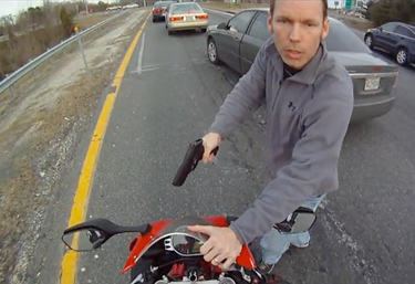 A frame grab from a video Anthony Graber made during a traffic stop by Maryland state trooper Joseph D. Uhler in March 2010