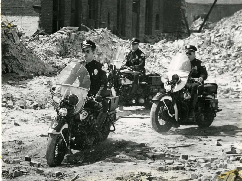 Harleys in Building Rubble