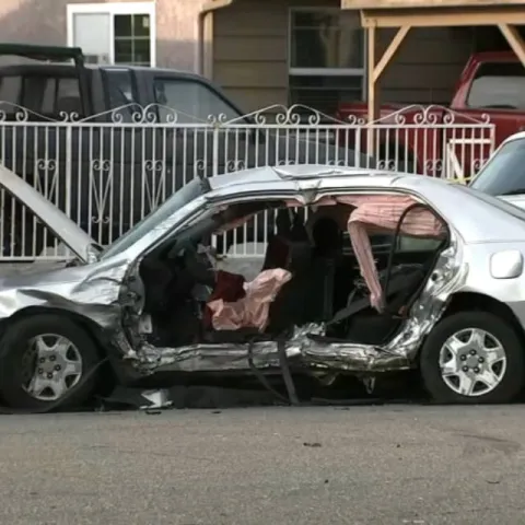 70-year-old man killed, 2 LAPD officers hospitalized after violent car crash in Sun Valley