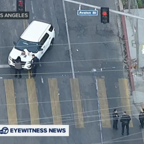 SUV in an intersection.