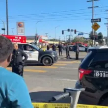 Gunfire erupts in busy L.A. intersection; 1 killed, 1 injured