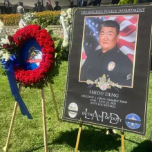 Fallen LAPD Sgt. Shiou Deng called "gold standard of selflessness" in memorial service