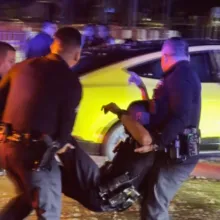 Dramatic video shows injured LAPD officer carried from pursuit crash